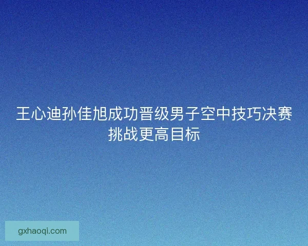 王心迪孙佳旭成功晋级男子空中技巧决赛挑战更高目标 王心迪孙佳旭成功晋级男子空中技巧决赛挑战更高目标